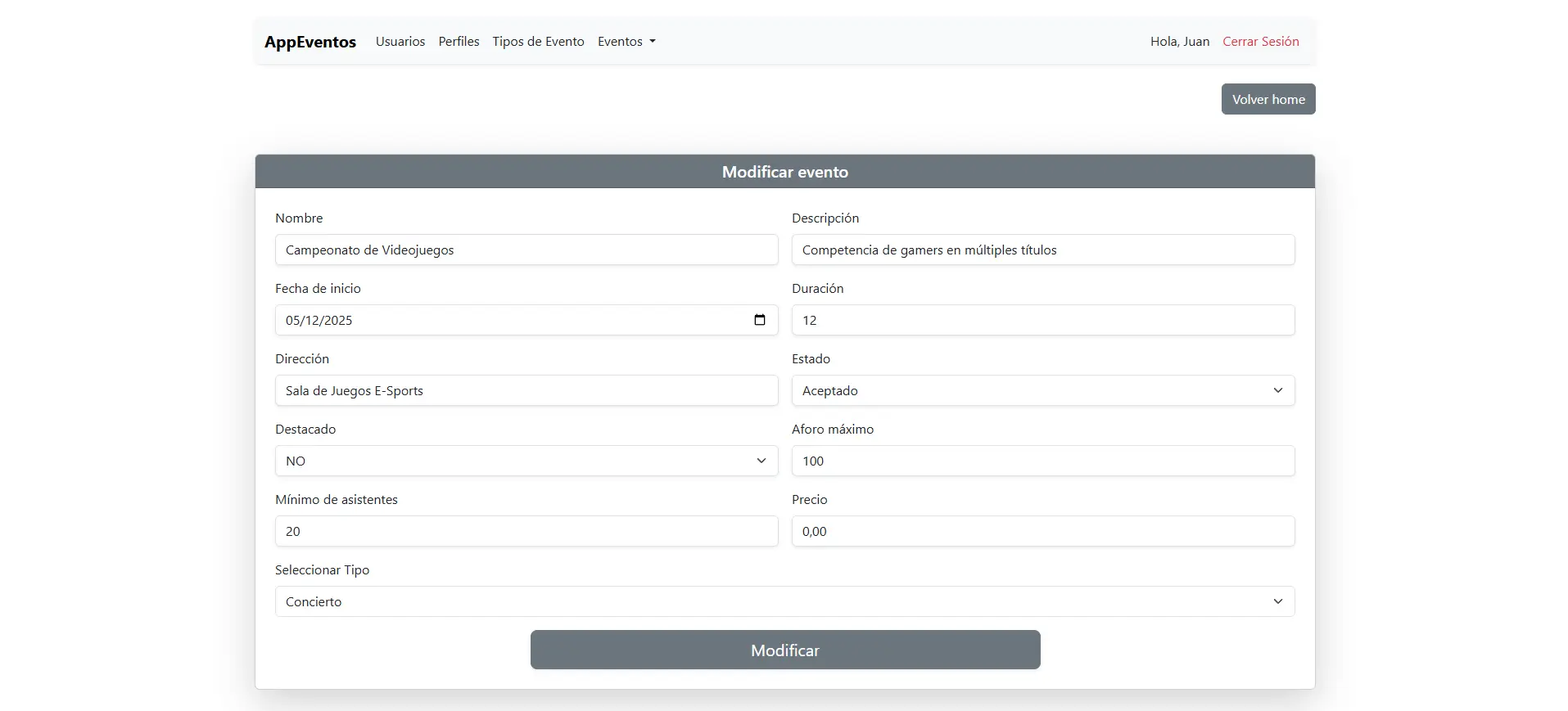 AppEventos - Spring Boot MVC - Imagen 3