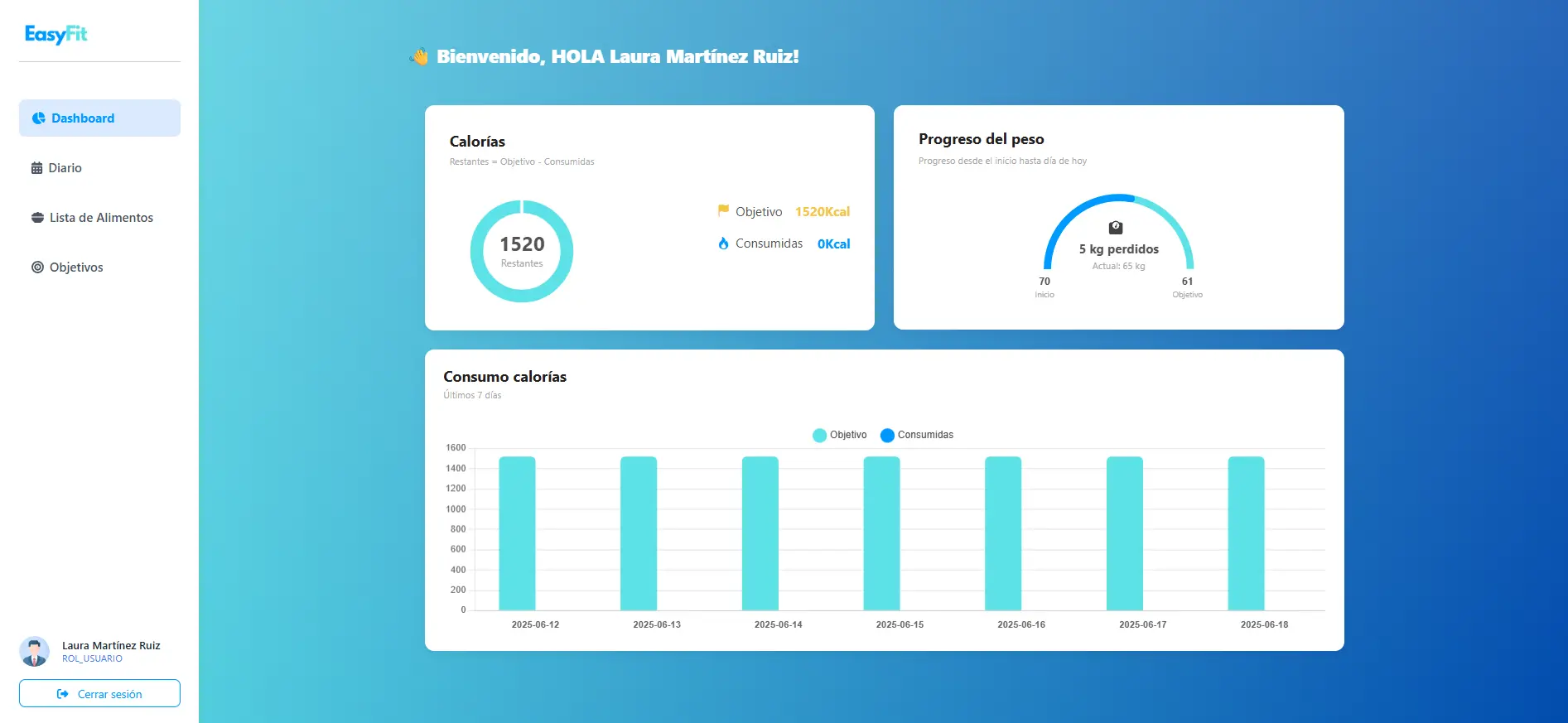 EasyFit - Aplicación de Control Nutricional - Imagen 2