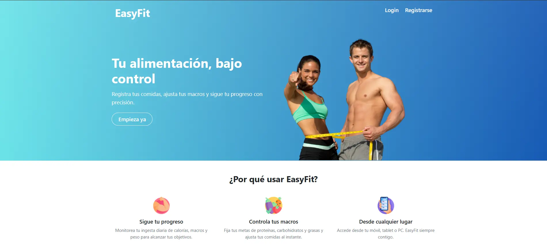 EasyFit - Aplicación de Control Nutricional - Imagen 1